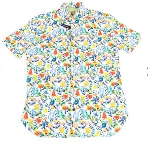 Visconti Black Fruit Print shirt men’s XL NWT